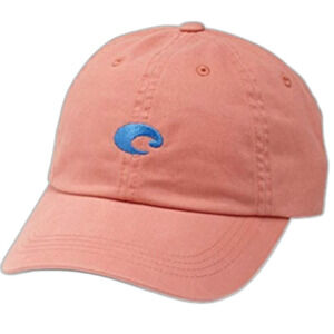 Costa Del Mar Mini Logo Hat Coral FISHING OUTDOORS 100% COTTON BLUE embroidered